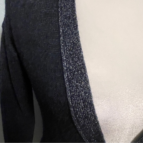 Lauren Conrad Blue Longline Cardigan Sweater Lace Trim Metallic Preppy Office XS - Picture 5 of 12